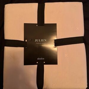 Z Gallerie Velvet/Satin Quilt in Soft Pink